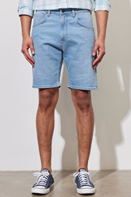 Regular Fit Normal Kesim Normal Bel Esnek Jean Kot Şort - Mellow Light-L73MHVB71