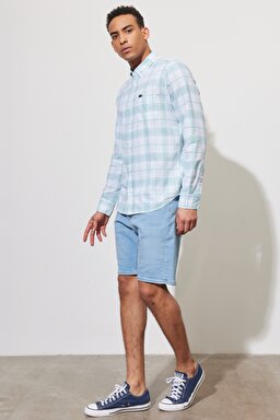 Regular Fit Normal Kesim Normal Bel Esnek Jean Kot Şort - Mellow Light-L73MHVB71 (görsel 3)