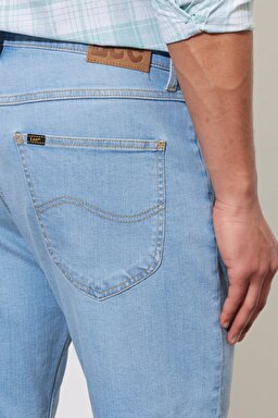 Regular Fit Normal Kesim Normal Bel Esnek Jean Kot Şort - Mellow Light-L73MHVB71 (görsel 4)