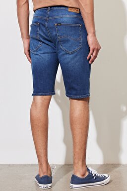 Regular Fit Normal Kesim Normal Bel Esnek Jean Kot Şort - Vcr Dark Worn-L73MHVB72 (görsel 5)