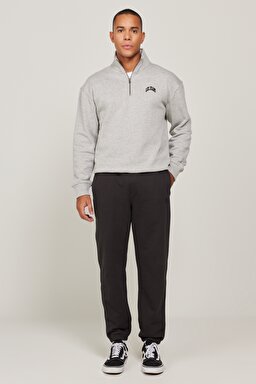 Regular Fit Rahat Kesim %100 Pamuk Sweatpant Eşofman Altı - Washed Black-L74JPTON (görsel 2)