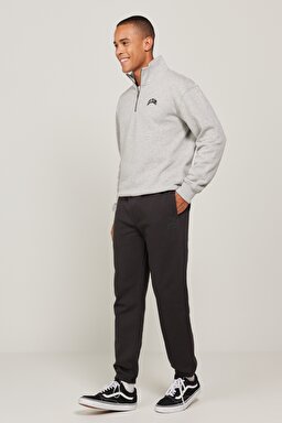 Regular Fit Rahat Kesim %100 Pamuk Sweatpant Eşofman Altı - Washed Black-L74JPTON (görsel 3)