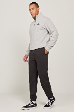Regular Fit Rahat Kesim %100 Pamuk Sweatpant Eşofman Altı - Washed Black-L74JPTON (görsel 4)