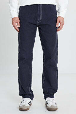 %100 Pamuk Relaxed Fit Rahat Kesim Jean Kot Denim Pantolon - Rebel Navy-L75K202302917 (görsel 3)