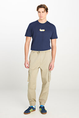 Regular Fit Normal Kesim Ribanalı Paça Kargo Cepli Haki Jogger Pantolon - Stone-L76E0000158 (görsel 2)
