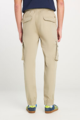 Regular Fit Normal Kesim Ribanalı Paça Kargo Cepli Haki Jogger Pantolon - Stone-L76E0000158 (görsel 4)
