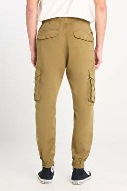 Regular Fit Normal Kesim Ribanalı Paça Kargo Cepli Haki Jogger Pantolon - Khaki-L76E00001801 (görsel 5)