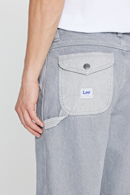 %100 Pamuk Relaxed Straight Fit Cepli Jean Kot Denim Pantolon - Gemini Grey-L78Q208890891 (görsel 5)