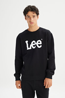 Regular Fit Normal Kesim %100 Pamuk Sıfır Yaka Sweatshirt - Black-L80XTJ01 (görsel 4)