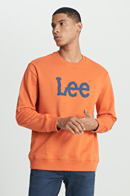 Regular Fit Normal Kesim %100 Pamuk Sıfır Yaka Sweatshirt - Orange-L80XTJBH
