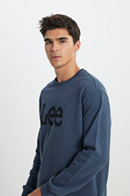 Regular Fit Normal Kesim %100 Pamuk Sıfır Yaka Sweatshirt - Anthracite-L80XTJTG (görsel 2)