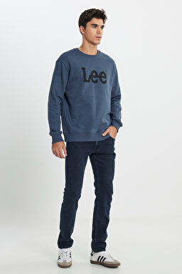 Regular Fit Normal Kesim %100 Pamuk Sıfır Yaka Sweatshirt - Anthracite-L80XTJTG (görsel 4)