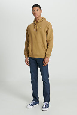 Regular Fit Normal Kesim %100 Pamuk Kapüşonlu İçi Polarlı Hardal Sweatshirt - Tumbleweed-L80YRY84 (görsel 4)
