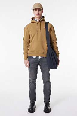 Regular Fit Normal Kesim %100 Pamuk Kapüşonlu Şardonlu Sweatshirt - Ammonite-L80YRY85 (görsel 2)