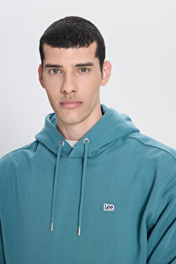 Regular Fit Normal Kesim %100 Pamuk Kapüşonlu İçi Polarlı Mavi Sweatshirt - Eden-L80YRYA64 (görsel 4)