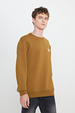 Regular Fit Normal Kesim %100 Pamuk Bisiklet Yaka Tarçın Sweatshirt - Tumbleweed-L81MRF84 (görsel 2)