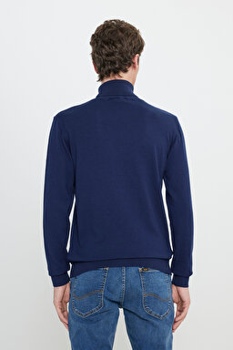 Regular Fit Normal Kesim %100 Pamuk Balıkçı Yaka Lacivert Tirko Kazak - Sky Captain-L83CKFHY (görsel 5)