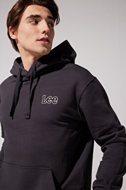 Regular Fit Normal Kesim %100 Pamuk Kapüşonlu Yaka Siyah Sweatshirt - Washed Black-L84PTJON (görsel 2)