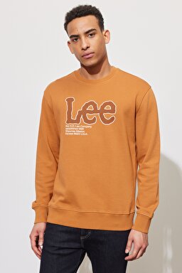 Regular Fit Normal Kesim %100 Pamuk Bisiklet Yaka Karamel Sweatshirt - Caramel-L84QTJ99