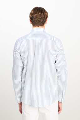 Regular Fit Normal Kesim %100 Pamuk Beyaz Gömlek - Bright White-L880201934LJ (görsel 6)