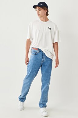 STBA Erkek Relaxed Loose Fit %100 Pamuk Yüksek Bel Açık Mavi Jean Kot Pantolon - Light Blue-L906012404