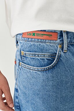 STBA Erkek Relaxed Loose Fit %100 Pamuk Yüksek Bel Açık Mavi Jean Kot Pantolon - Light Blue-L906012404 (görsel 5)