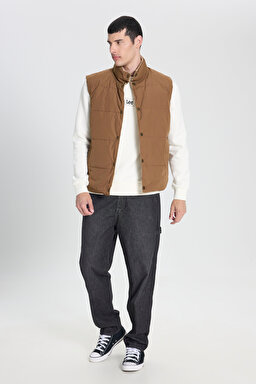 Regular Fit Normal Kesim Çift Kullanımlı Deve Tüyü Şişme Yelek - Sand-LD507064755 (görsel 5)