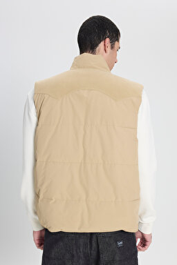 Regular Fit Normal Kesim Çift Kullanımlı Deve Tüyü Şişme Yelek - Sand-LD507064755 (görsel 6)