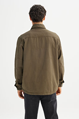 %100 Pamuk Regular Fit Normal Kesim Workwear Haki Ceket - Oak Moss-LD542302900 (görsel 5)