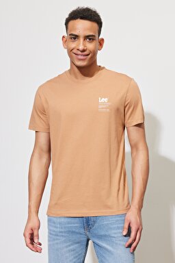 Regular Fit Normal Kesim %100 Pamuk Bisiklet Yaka Tarçın Tişört - Cider-LL03FQA08