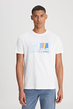 Regular Fit Normal Kesim %100 Pamuk Bisiklet Yaka Ekru Tişört - Ecru-LL07FENQ (görsel 2)