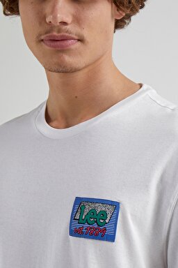 Loose Fit Rahat Kesim %100 Pamuk Bisiklet Yaka Beyaz Tişört - Bright White-LL10FELJ (görsel 2)