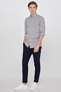Regular Fit Normal Kesim Dar Paça Yan Cep Detaylı Lacivert Pantolon - Navy-LLU3008114