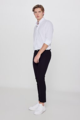 Regular Fit Normal Kesim Dar Paça 5 Cep Siyah Casual Pantolon - Black-LLU3009001 (görsel 2)