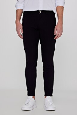 Regular Fit Normal Kesim Dar Paça 5 Cep Siyah Casual Pantolon - Black-LLU3009001 (görsel 3)