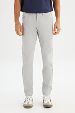 Regular Fit Normal Kesim Dar Paça 5 Cep Gri Casual Pantolon - Gray-LLU3009035 (görsel 2)
