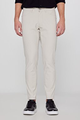 Regular Fit Normal Kesim Normal Bel Dar Paça 5 Cep Casual Bej Pantolon - Beige-LLU3009614 (görsel 3)