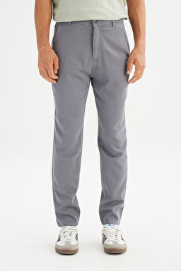 Regular Fit Normal Kesim Normal Bel Pamuklu Esnek Gri Chino Pantolon - Gray-LM0400001035 (görsel 2)