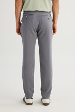 Regular Fit Normal Kesim Normal Bel Pamuklu Esnek Gri Chino Pantolon - Gray-LM0400001035 (görsel 5)