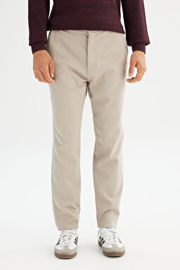Pamuklu Regular Fit Normal Kesim Cepli Chino Pantolon - Beige-LM0400001614 (görsel 2)
