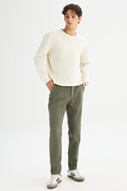 Regular Fit Normal Kesim Normal Bel Pamuklu Esnek Haki Chino Pantolon - KHAKI-LM0400001801