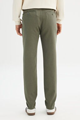 Regular Fit Normal Kesim Normal Bel Pamuklu Esnek Haki Chino Pantolon - KHAKI-LM0400001801 (görsel 5)