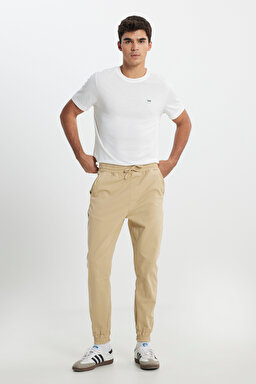 Regular Fit Normal Kesim Normal Bel Bej Esnek Jogger Pantolon - Beige-LM04007614 (görsel 2)