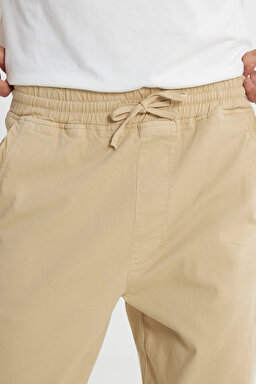 Regular Fit Normal Kesim Normal Bel Bej Esnek Jogger Pantolon - Beige-LM04007614 (görsel 4)