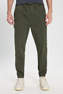 Regular Fit Normal Kesim Normal Bel Haki Esnek Jogger Pantolon - Khaki-LM04007801 (görsel 3)