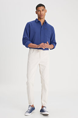 Slim Fit Dar Kesim Normal Bel Dar Paça Taş Rengi Jogger Pantolon - Stone-LM04009013