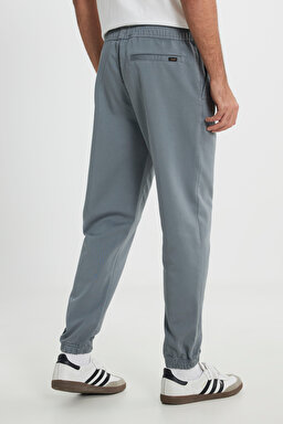 Slim Fit Dar Kesim Normal Bel Dar Paça Lacivert Jogger Pantolon - Gray-LM04009035 (görsel 5)