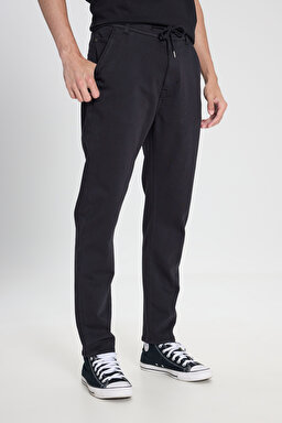 Regular Fit Normal Kesim Normal Bel Dar Paça Siyah Esnek Pantolon - Black-LM043002001 (görsel 3)