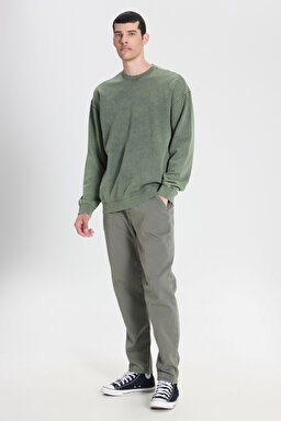 Slim Fit Dar Kesim Normal Bel Haki Esnek Jogger Pantolon - Khaki-LM043002801