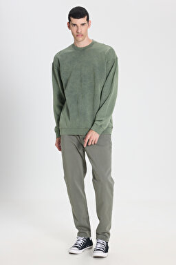 Slim Fit Dar Kesim Normal Bel Haki Esnek Jogger Pantolon - Khaki-LM043002801 (görsel 2)